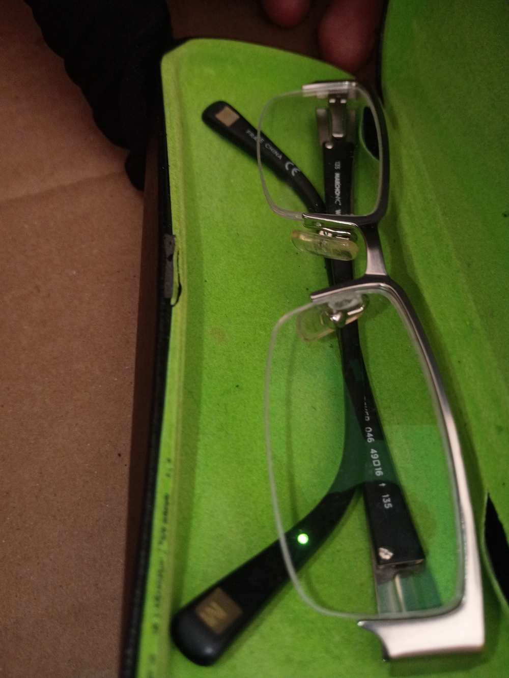 Men's Semi-Rimless Reading Glasses in Dark Green
